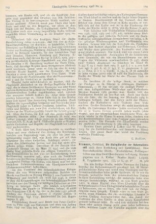 114-115 [Rezension] Niemann, Gottfried, Die Dialogliteratur der Reformationszeit nach ihrer Entstehung und Entwicklung
