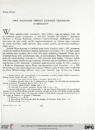2: Dwa nieznane obrazy Łukasza Cranacha Starszego