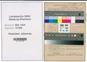 Entnazifizierung Johannes Hoeschen , geb. 21.10.1899 (Wieger)