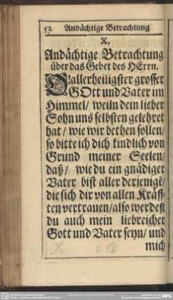 Andächtige Betrachtung über das Gebet des Herrn