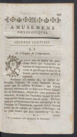 Seconde centurie.