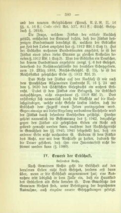 IV. Erwerb der Erbschaft
