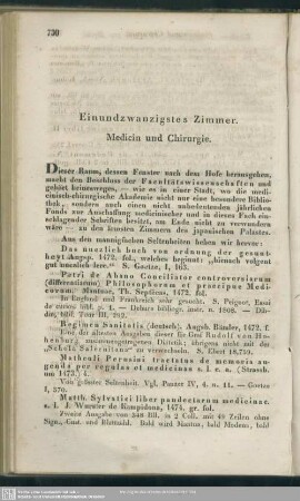 XXI. Zimmer - Medicin und Chirurgie