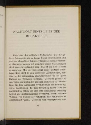 Nachwort einesn Leipziger Redakteurs