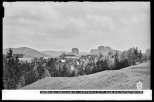 Sächsische Schweiz, Blick auf Ostrau und Schrammsteine