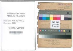 Entnazifizierung Gerhard Hoefling , geb. 01.07.1908 (Vermessungsingenieur)