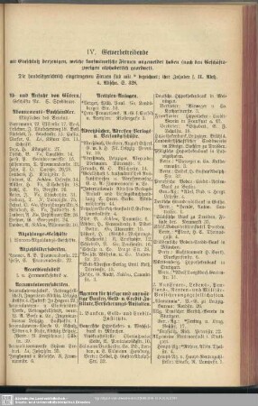 IV. Berufsklassen und Gewerbebetriebe : IV. Gewerbtreibende