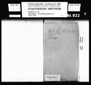 Wander-Dispensation für den Maurer Hieronimus Taubenschmidt zu Bestenheid