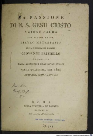 La passione di N. S. Gesù Cristo