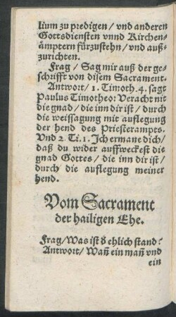 Vom Sacrament der hailigen Ehe.
