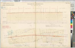 Bahnlinie Münster-Rheda-Lippstadt: Nivellements- und Situationsplan, Blatt 14: km 27,000 bis km 29,000, M. 1:2.500 und M. 1:250 Vp.: Hannover, Münster