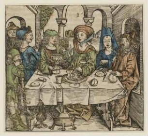 Das Gastmahl des Herodes mit dem Haupt des Johannes, Folio 95 verso / 94 verso