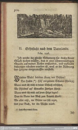 II. Sehnsucht nach dem Vaterlande. Febr. 1726