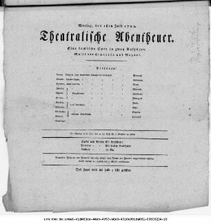 Theatralische Abentheuer