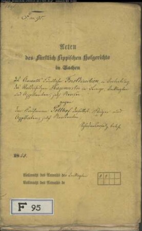 Forstdirektion für Waldschütz Hagemeister in Lemgo gegen Kaufmann Potthof in Lemgo - Schadenersatz