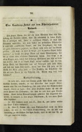 ¬Eine¬ Conferenz-Arbeit aus dem Schulinspektorat Rottweil