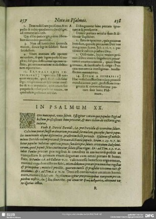 In Psalmum XX. Psalmus XX.