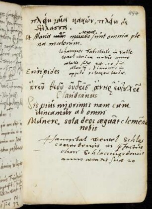 444, Fabritius, Johannes. Wendel, Hannibal.