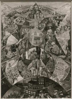 Zentralasien- Agitationstafeln : Zentralasien- Agitationstafeln. Öl auf Leinwand; 122 x 88 cm (1927; H. Vogeler). Berlin: Staatliche Museen zu Berlin - Preußischer Kulturbesitz, Nationalgalerie