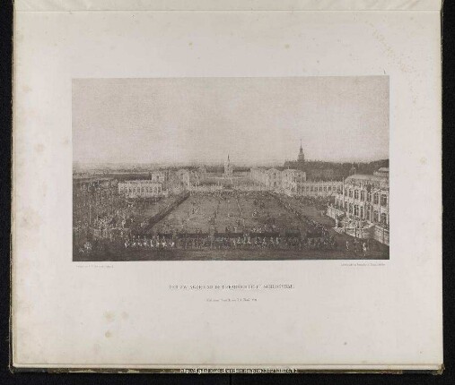 I. Der Zwinger und der beabsichtigte Schloßbau, nach einem Gemälde von J. A. Thiele 1722.