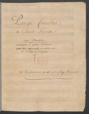 Pompe funèbre du Général Hoche. Arr.; Coro, orch