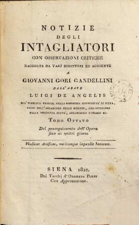 Notizie istoriche degli intagliatiori, 8