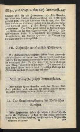 VIII. Römischkatholische Armenanstalten.