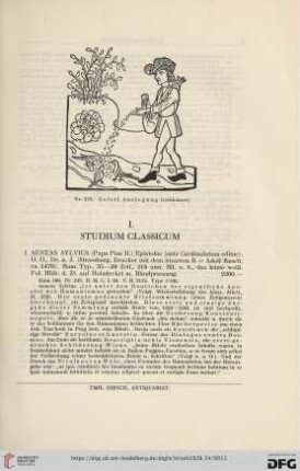I. Studium classicum (Nr. 1 - 58)