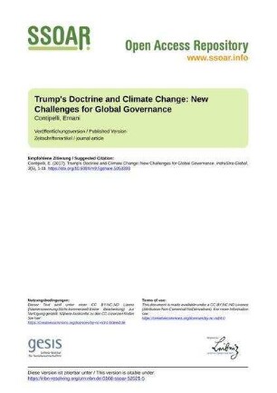 Trump's Doctrine and Climate Change: New Challenges for Global Governance