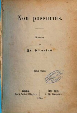 Non possumus : Roman, 1