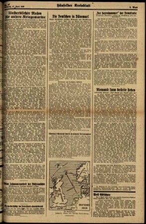 Zweite Ausgabe vom Mittwoch, den 17. April 1940.