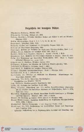 Verzeichnis der benutzten Bücher