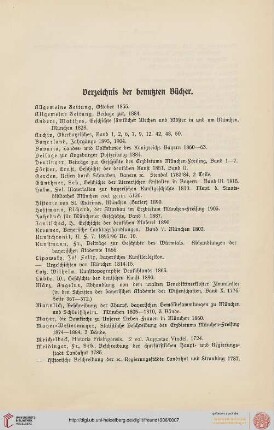 Verzeichnis der benutzten Bücher