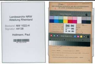 Entnazifizierung Paul Hollmann , geb. 06.05.1884 (Klempner)