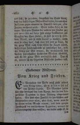 Siebenter Abschnitt. Vom Krieg und Frieden.