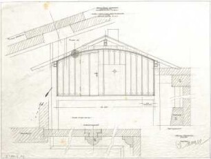 Gsaenger, Gustav; Hohenburg bei Lenggries (Bayern); Bierschänke, Instandsetzung und Umbau - Grosz-Schlafzimmer (Schnitt, Details)