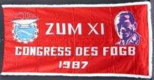 Fahne der Zentralen Arbeitergewerkschaft Kubas zum 11. Kongress des FDGB in Berlin 1987