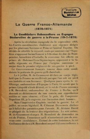 1870 - 1871 : La Guerre Franco-Allemande. [Umschlagtitel.]