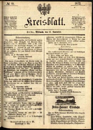 Ausgabe vom Mittwoch, den 13. November 1872.