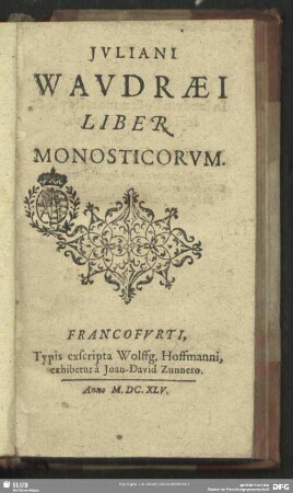 Juliani Waudraei Liber monosticorum