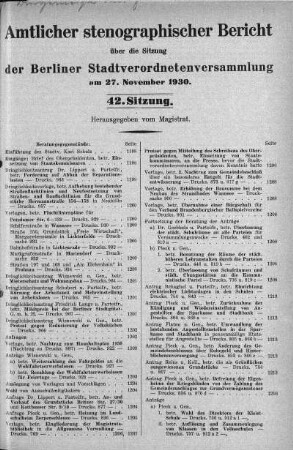 Sitzung 42, 27. November 1930