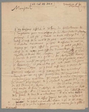 Gottfried Wilhelm Leibniz (1646 - 1716) Autographen: Briefe von Gottfried Wilhelm Leibniz an verschiedene Adressaten - BSB Autogr.Cim. Leibniz, Gottfried Wilhelm, 4. Gottfried Wilhelm Leibniz (1646 - 1716) Autographen: Brief von Gottfried Wilhelm Leibniz an Vignoles - BSB Autogr.Cim. Leibniz, Gottfried Wilhelm.4