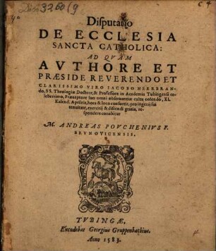 Disp. de Ecclesia Sancta Catholica