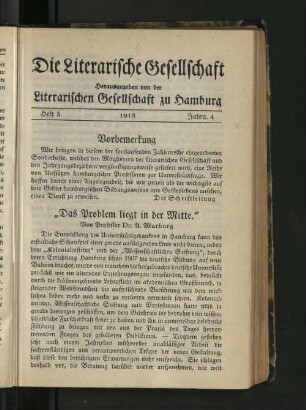 Heft 5 1918 Jahrg. 4
