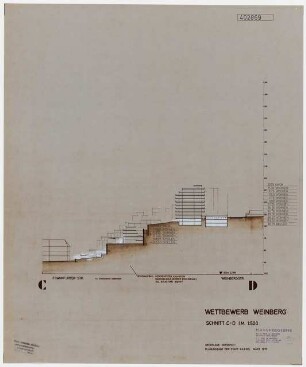 Siedlung Weinberg, Kassel: Schnitt C-D 1:500