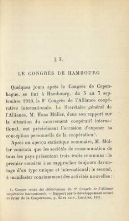 § 5. Le Congrés De Hambourg