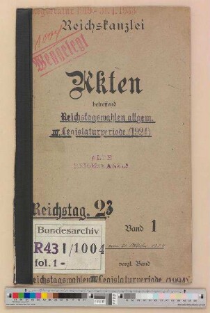 Reichstagswahlen. - III. Wahlperiode (1924)