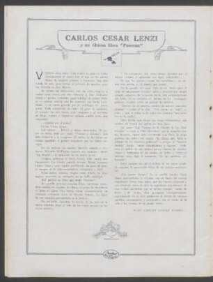 Carlos César Lenzi y su último libro "Poemas"