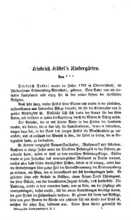 Friedrich Fröbel's Kindergärten