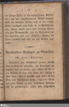 Verschiedene Auflagen zu Gemüsen
